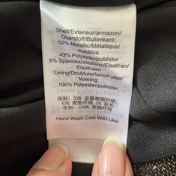 DKNY Metallic Faux-Wrap Sheath Dress sz 12 - Picture 6 of 12